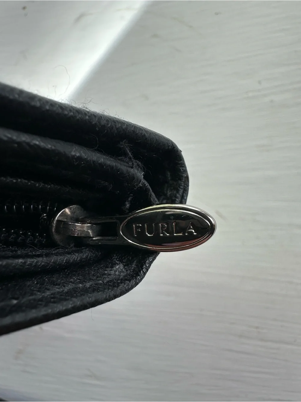 Furla Black Saffiano Leather Continental Wallet Snap Zip Organizer Quiet Luxury